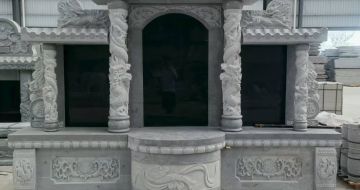 呼和浩特 芝麻灰高档墓碑，土墓，可定制