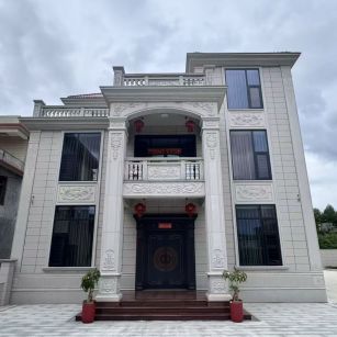 呼和浩特 芝麻白石材别墅干挂案例展示