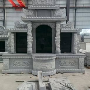 呼和浩特 芝麻灰高档墓碑，土墓，可定制