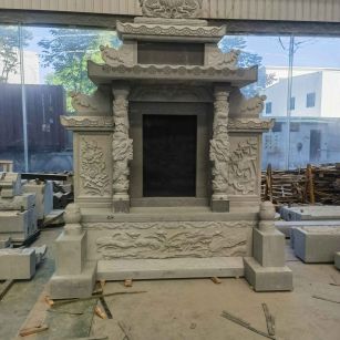 呼和浩特 芝麻灰高档墓碑、土墓，一套也支持定做