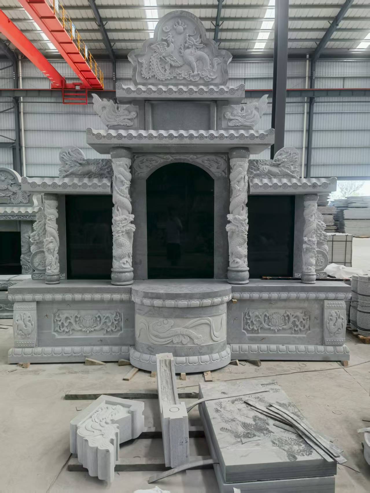 呼和浩特 芝麻灰高档墓碑，土墓，可定制