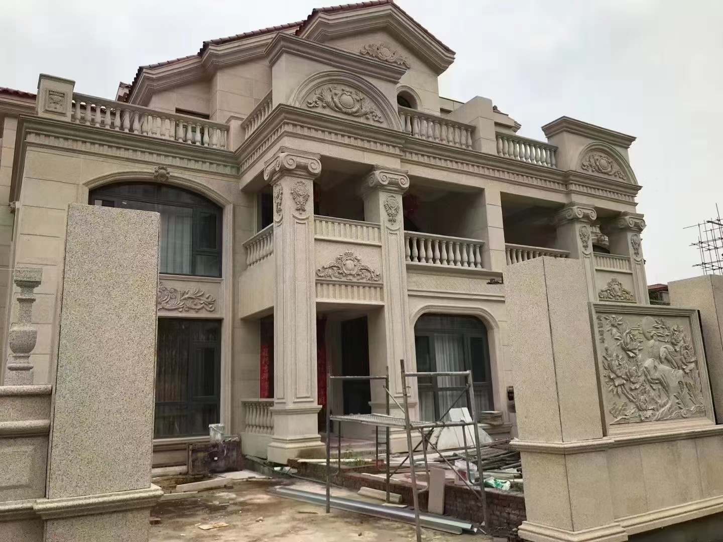 呼和浩特黄金麻别墅外墙安装效果